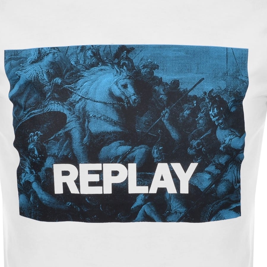 Alternative Image for ProductReplay Logo Crew Neck T Shirt White3